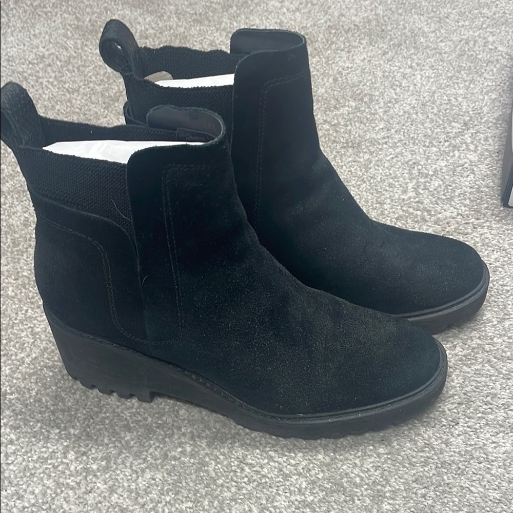 Dolce Vita Women's Black Suede Ankle Boots- water proof